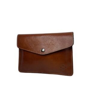 Patricia Nash Heritage Brown Leather Pouch Clutch Wallet Womens Designer